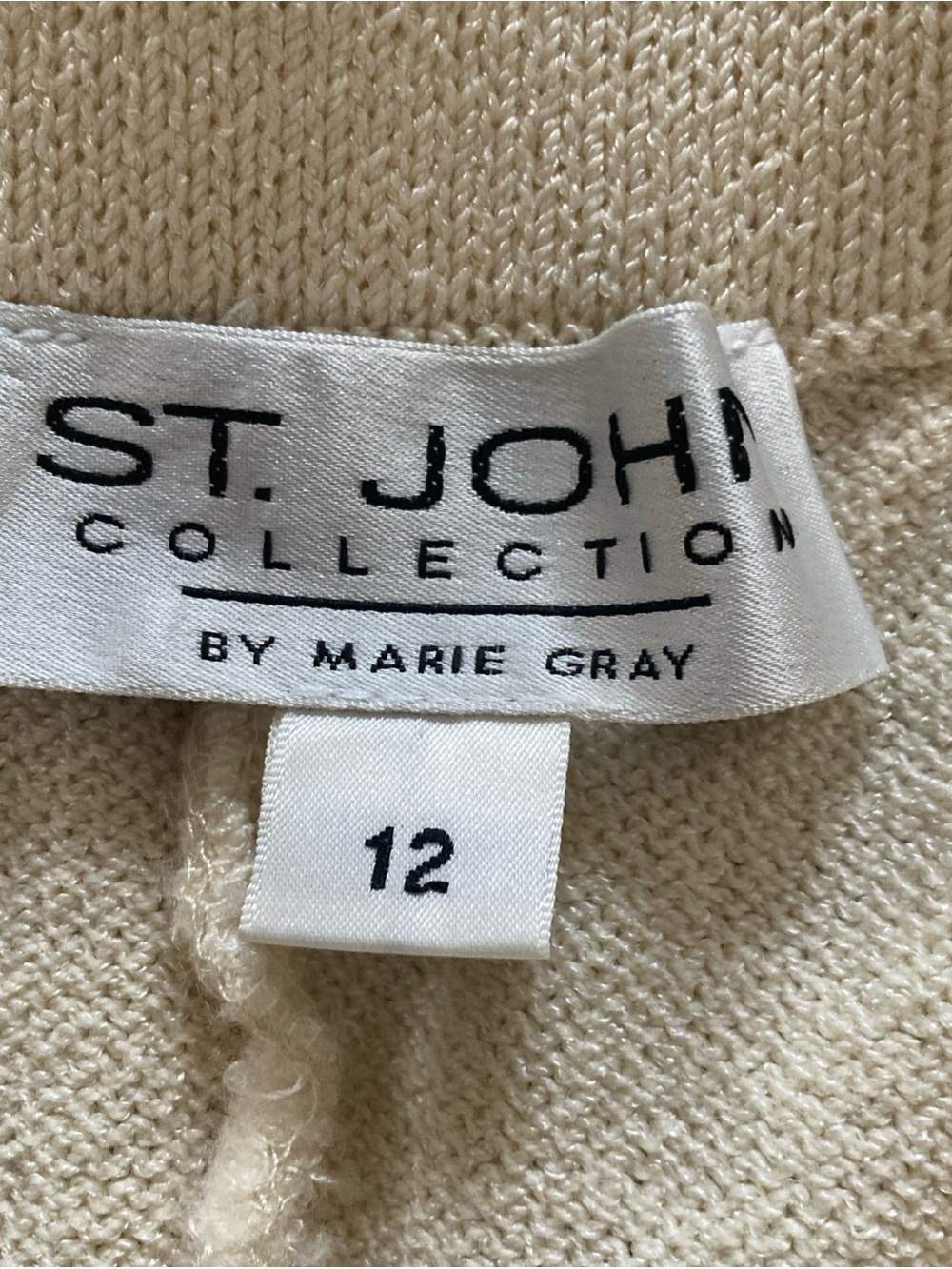 ST. JOHN by Marie Gray beige Santana knit Pants women’s size 12 - Picture 3 of 5